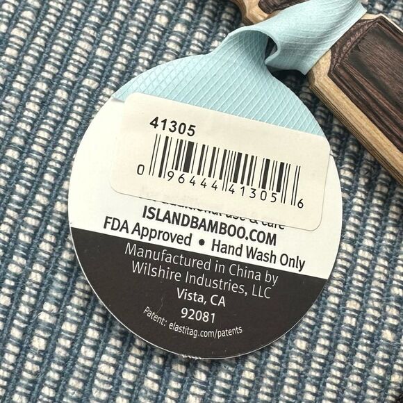 Island Bamboo 12” Natural Brown Ivory Pakka Wood Slotted Spoon for All Cookware - Picture 3 of 7